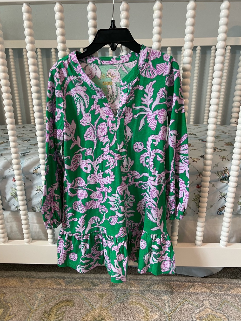 Mini Alyssa Dress in Brazilian Green Salty Sandbar